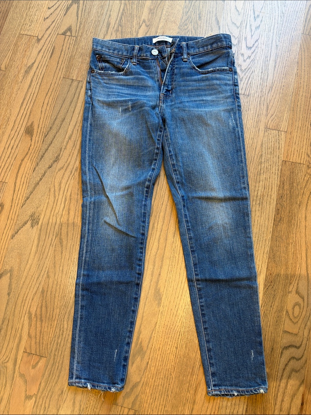 Moussy Dark Blue Skinny Jeans with Subtle Fade